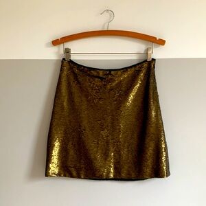 Mossimo Dutti bronze/gold sequence mini skirt.